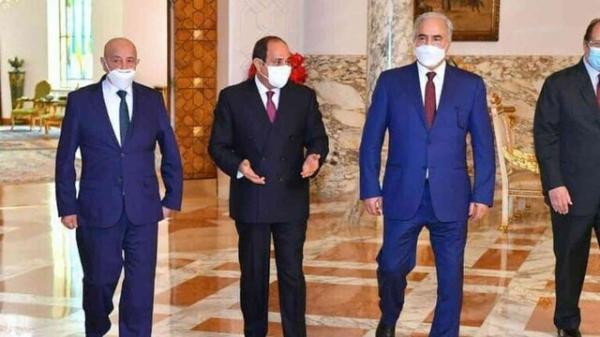 ملاقات سیسی با خلیفه حفتر و عقیله صالح در قاهره