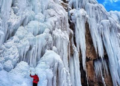 این آبشار یخی در چند کیلومتری تهران است، آب تنی در آبشار یخی